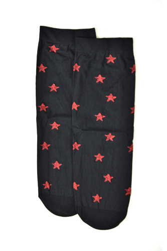 Z 9101 Șosete de Crăciun Chill 40 den – șosete de Crăciun pentru femei cu steluțe, negre
