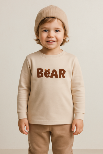 Bluza pentru copii Bear Bambarillo bej | Bumbac, maneca lunga