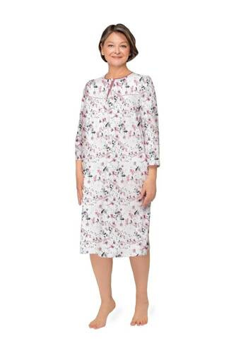 204 Cămașă de noapte cu fermoar Bogna II Martel - alb-roz 24