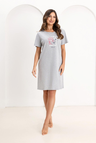 Pijama Regina 174, 100% bumbac, cu print, mânecă scurtă, confort pentru fiecare noapte