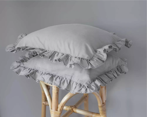 Pure 23 Lenjerie de pat din bumbac monocolor Detexpol gri deschis