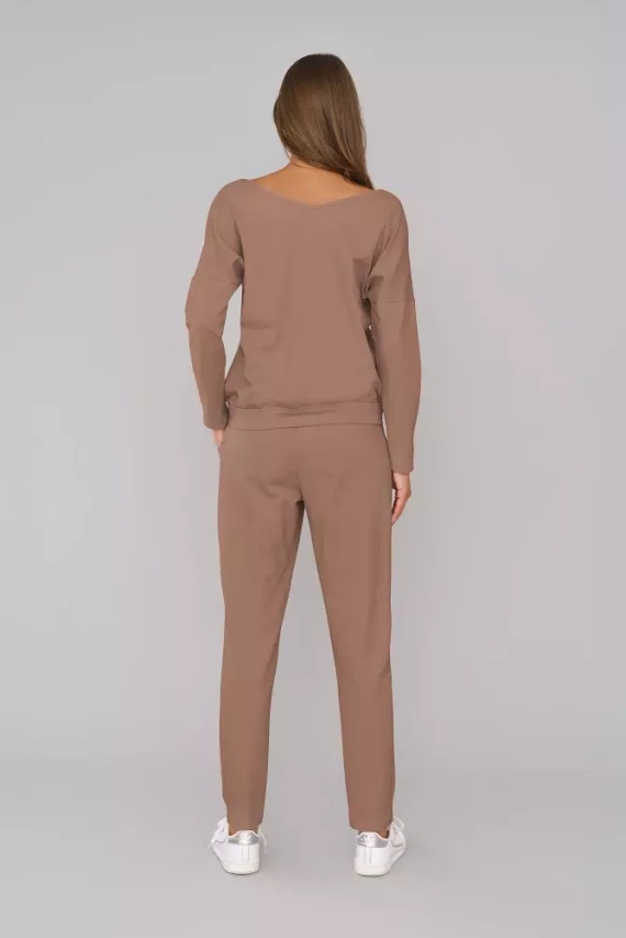 Karina Ladies set cu mânecă lungă, pantaloni Italian Fashion - caramel 