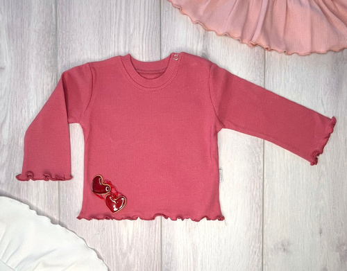 BI004 Bluză fetiță cu mânecă lungă Mamatti - roz