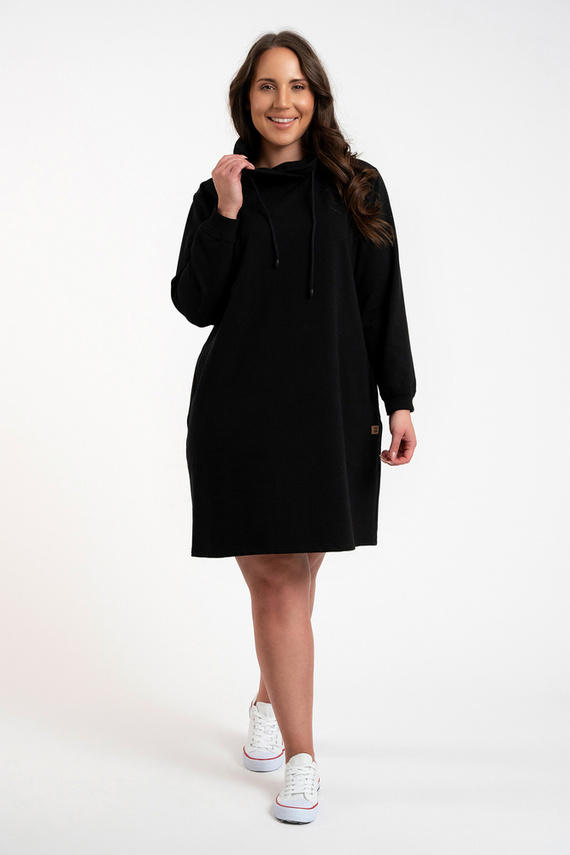 Malmo tunică cu mânecă lungă pentru femei Italian Fashion - negru