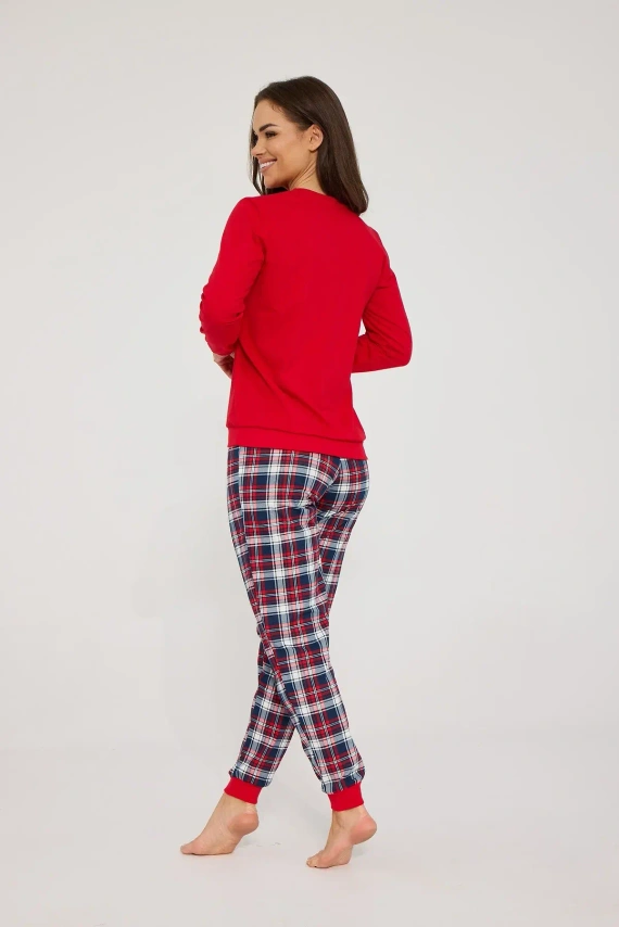 Cornette Family 671/480 pijama damă de Crăciun cu ursuleț 100% bumbac