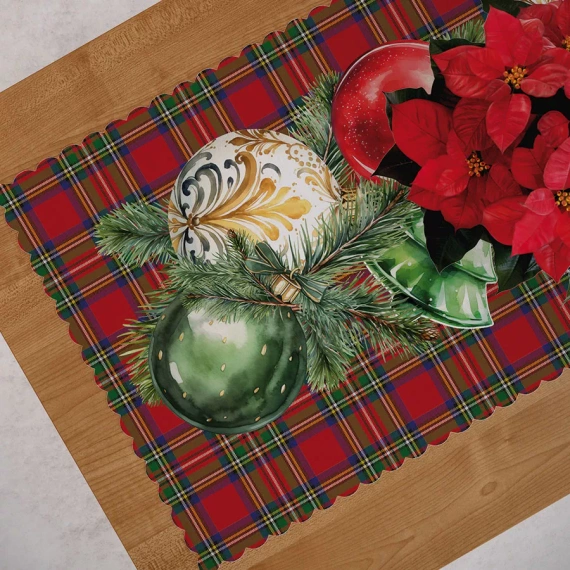 PBN274 Balouri Crăciun piercing de masă Marquet roșu