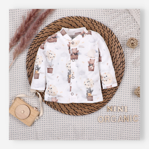 Nini Cardigan Nou-născut Balloon Friends 100% Bumbac Organic – Fabricat în Polonia