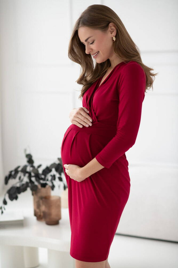 Grow with me Rochie de maternitate si alaptare Milk&Love, visiniu