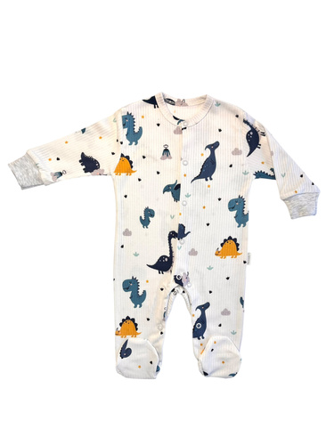 Salopeta pentru bebelusi Mamatti PA15540 – cu model, pentru baietel, bumbac, cu butoane presate