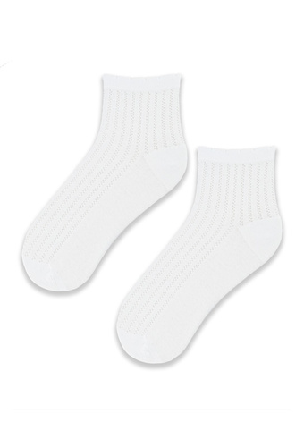 SB120 Sosete de dama Jacquard Noviti - albi