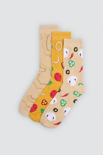 Ysabel Mora 17502 Șosete unisex 3 perechi din bumbac Pizza pentru cadou