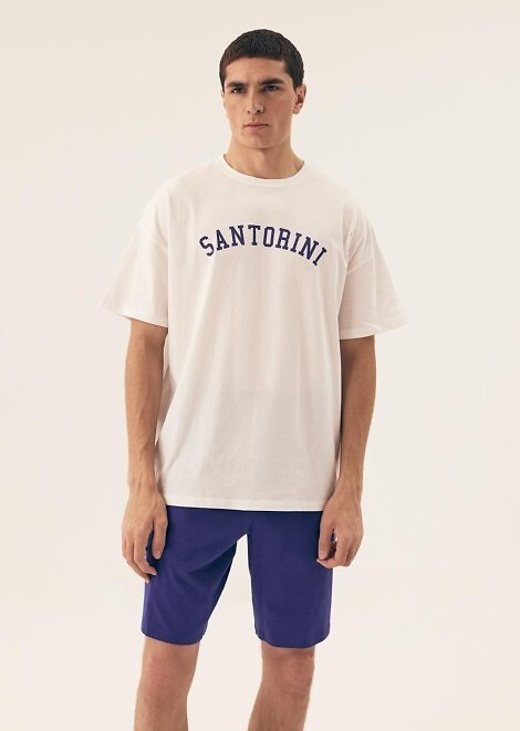 43173 Pijamale Santorini pentru bărbați Core Henderson - alb