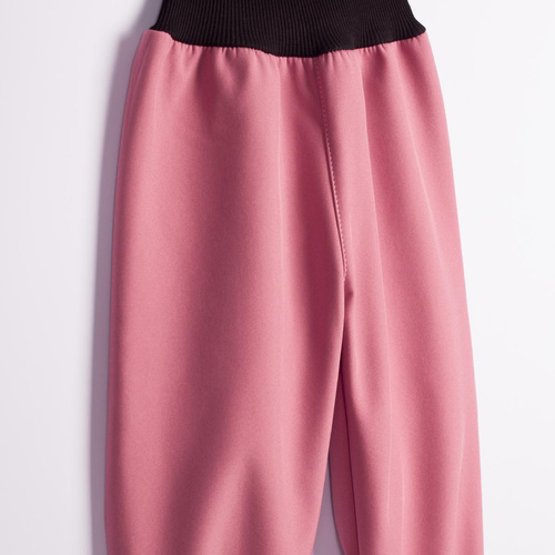 Nicol Pantaloni softshell copii 229050 polar talie înaltă cu manșete roz pudrat