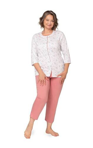 201 Maria II Martel pijamale dama alb somon inchis 25