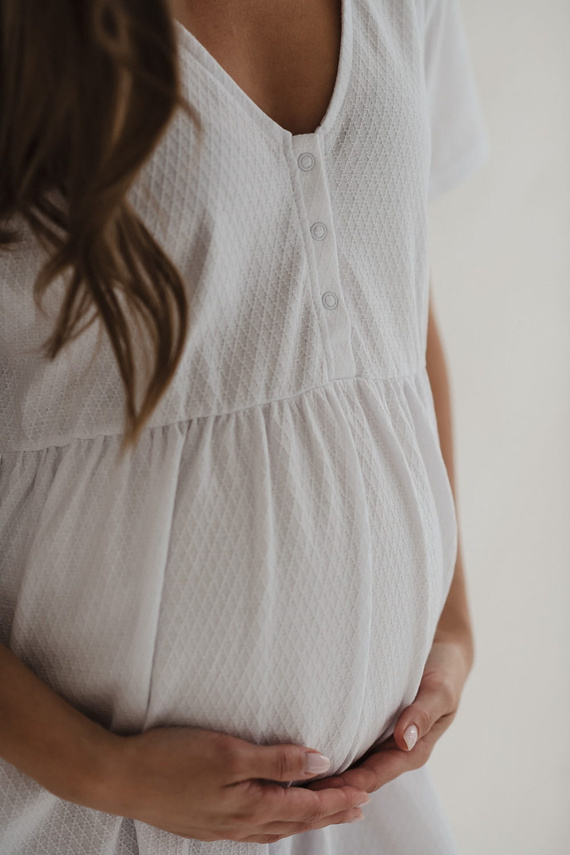 Aurora Cămașă de noapte de maternitate și alăptare Milk&Love albă