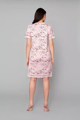 Alwa cămașă de noapte cu mânecă scurtă Italian Fashion - imprimeu roz