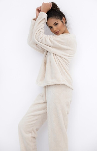Pijamale Bridget Homewear Sensis pentru femei - Tricot cald, moale, ecru