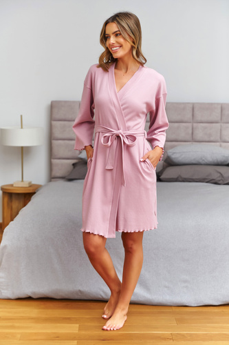 Doctor Nap 7465 halat damă bumbac kimono roz