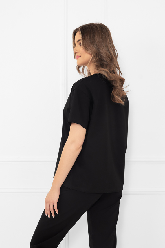 Klara - bluză cu mânecă scurtă pentru femei | Italian Fashion negru
