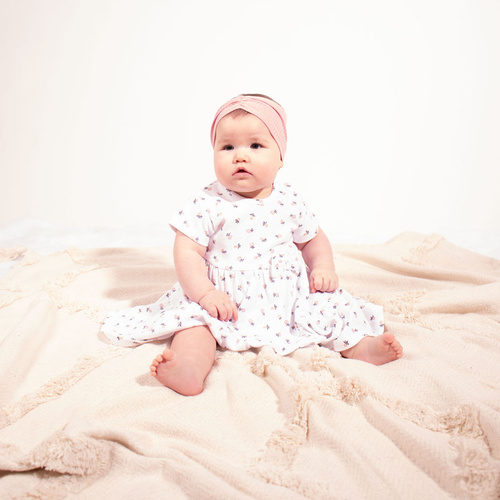 Nicol 220159 body rochiță bebe fete bumbac floral cu volane