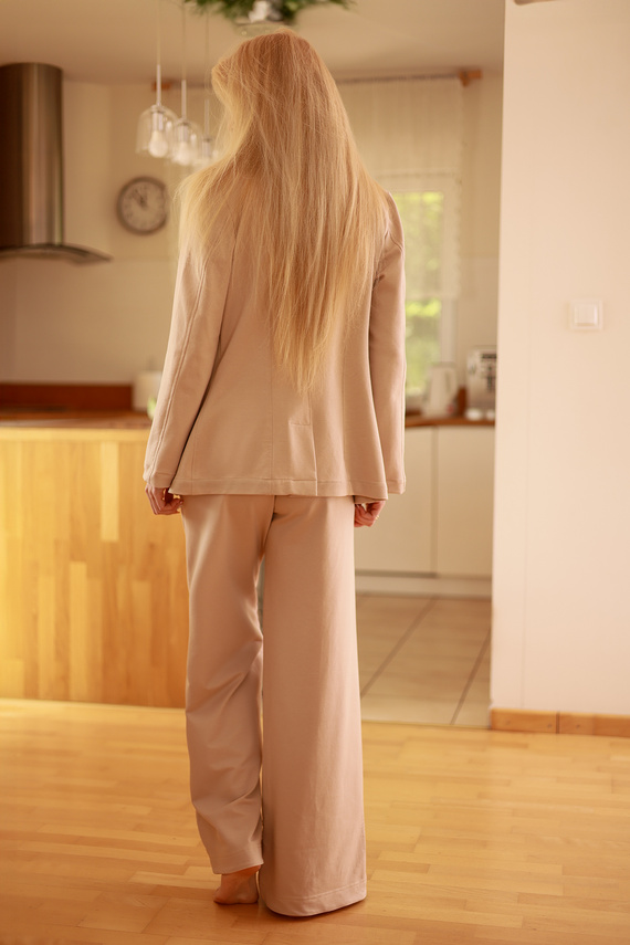 Emi - geaca eleganta de dama, 95% bumbac 5% elastan | Marca poloneză Mirale - bej