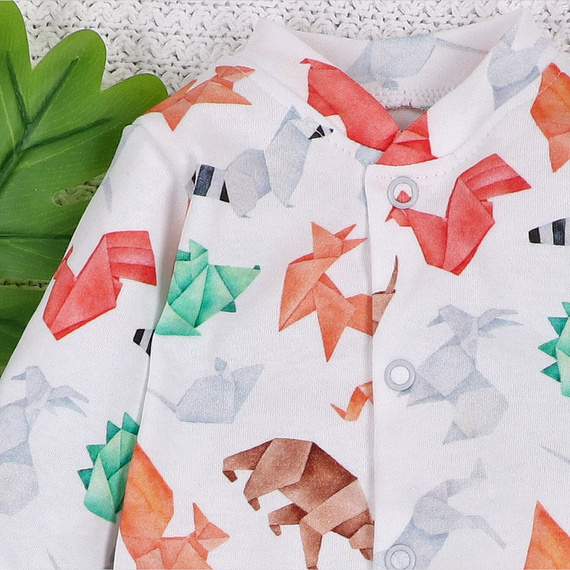 ABN-5386 Romper Fun Origami din bumbac organic imprimeu Nini