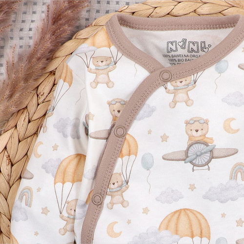 ABN-5501 Sky Journey Nini Envelope Bodysuit | Bumbac organic pentru nou-născuți