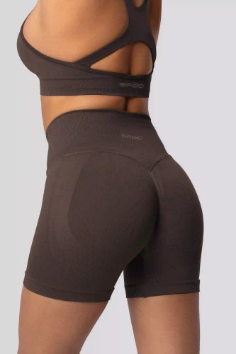 Spaio PUSH-UP PRO colanți scurți modelatori fără cusături talie înaltă fitness chocolate