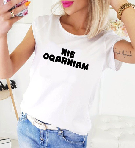 Bluzka dla mamy  "NIE OGARNIAM" Moocha biały 