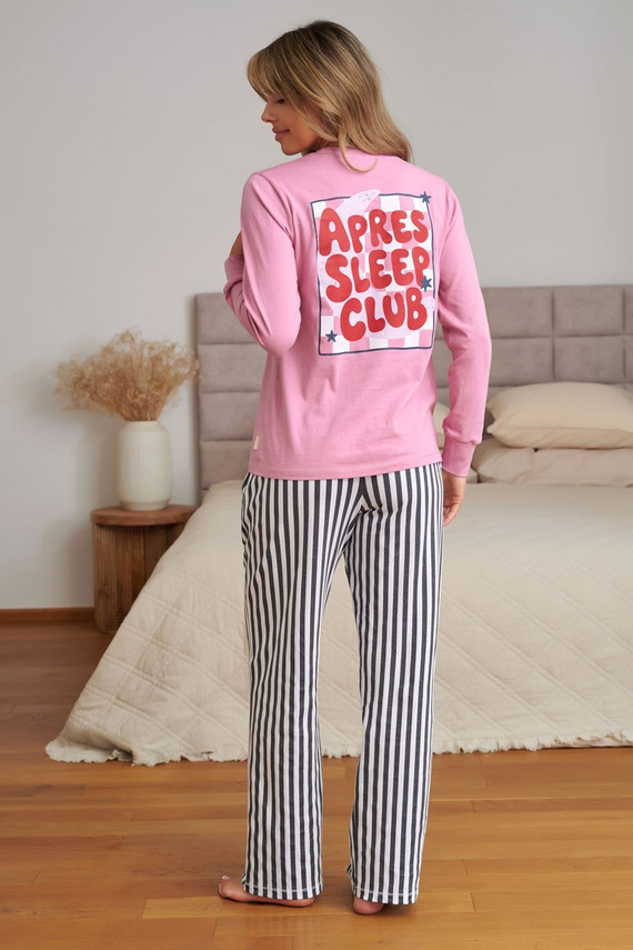 Doctor Nap 7523 Apres Sleep Pijamale damă 100% bumbac roz cu dungi