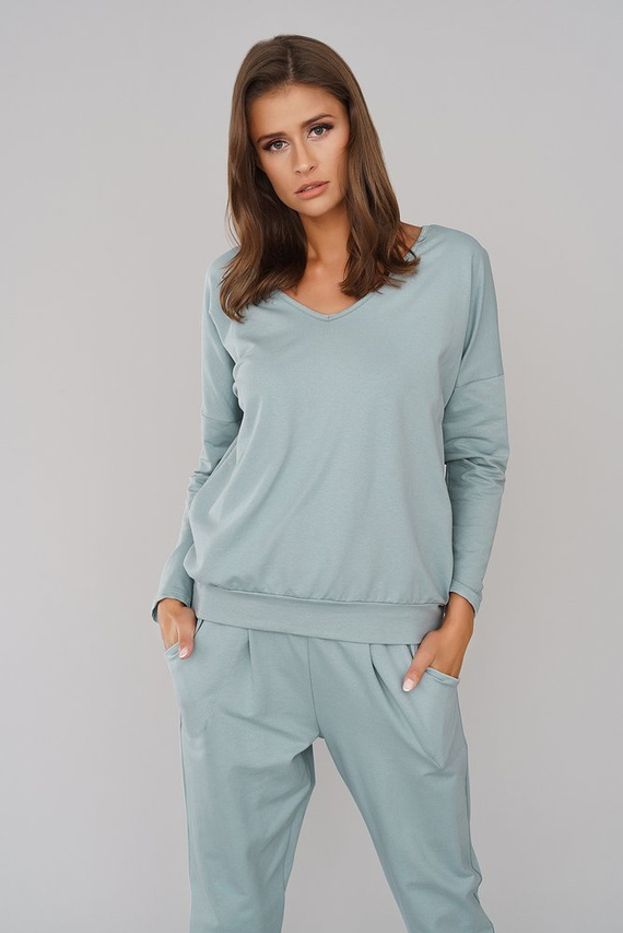 Karina Ladies set cu mânecă lungă, pantaloni Italian Fashion - mentă 