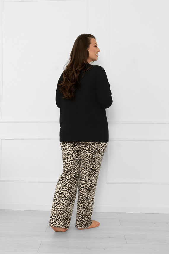 Kenia Pijama de damă Italian Fashion - mânecă lungă, pantalon cu imprimeu leopard