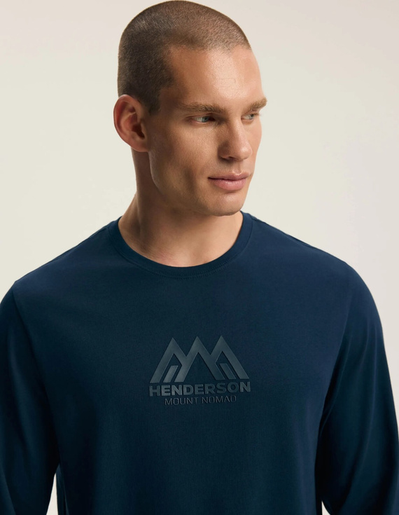Henderson Fin 45499 Pijamale bărbați lungi 100% bumbac cu imprimeu steel blue