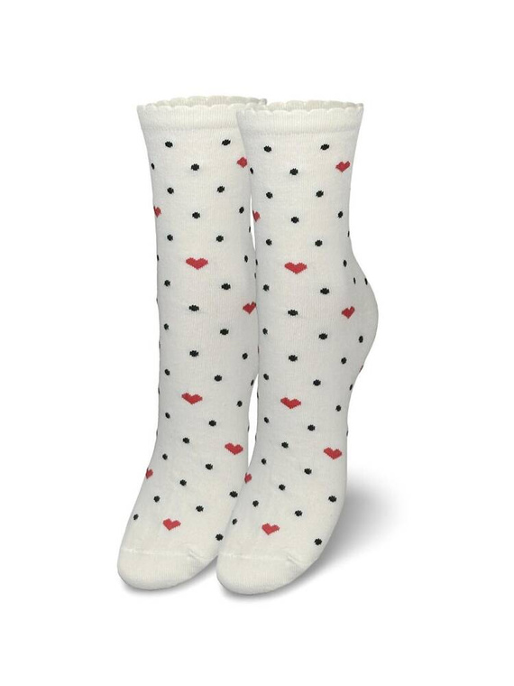 0200-140 Ciorapi dama Milena Hearts and Dots - ecru