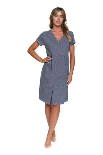 Cămașă de sarcină Doctor Nap 7547 100% bumbac pentru alăptare damă-dark grey