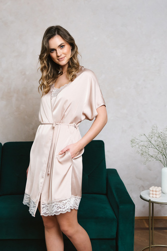 Touch Halat de baie cu mânecă scurtă Italian Fashion - bej