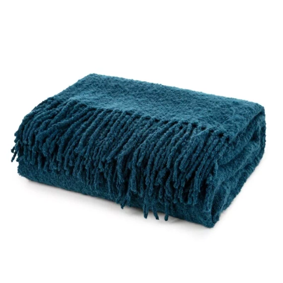 Patura Bela, cuvertura de pat imitand o sticla, Eurofirany, bleumarin