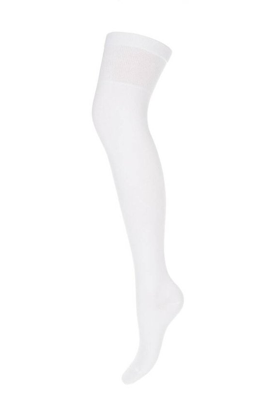 0293 Gładkie Zakolanówki damskie Milena biały