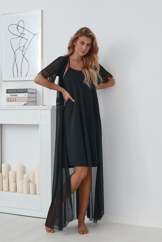 509 Lupoline halat neglijeu pentru femei - negru