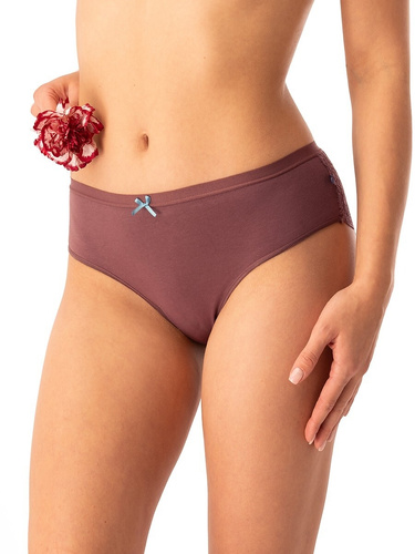Slip dama din bumbac Key LPC 590 bej maro - set 2 piese in cutie, croiala confortabila