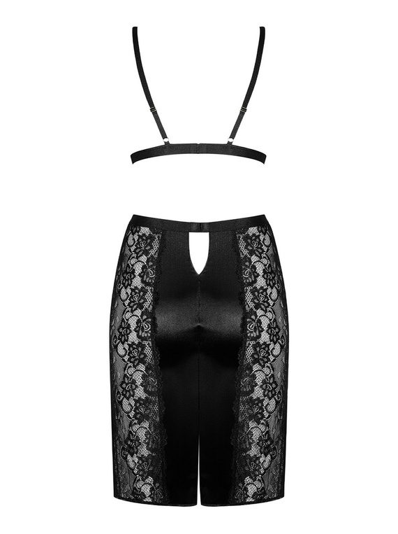 Blanita Komplet Biustonosz + spódniczka Obsessive czarny 