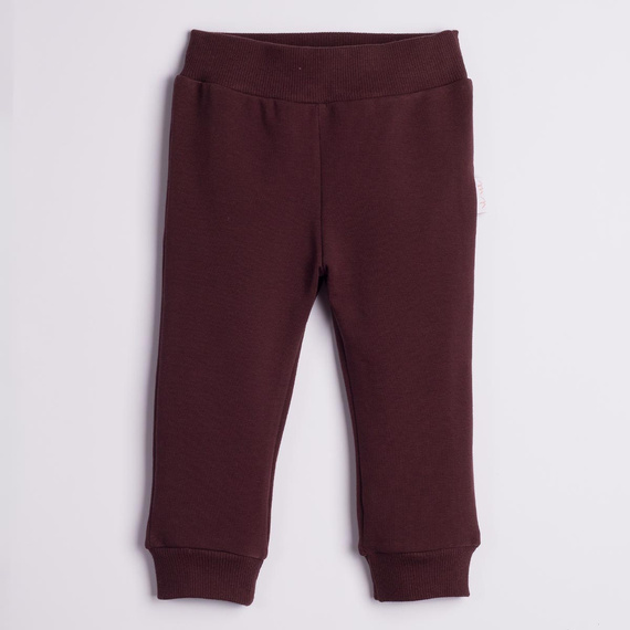 226276 Nicol Pantaloni trening copii, bumbac, maro închis