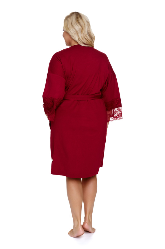 7261 Halat de baie dama Doctor Nap - vascoza, Plus Size - rosu visiniu