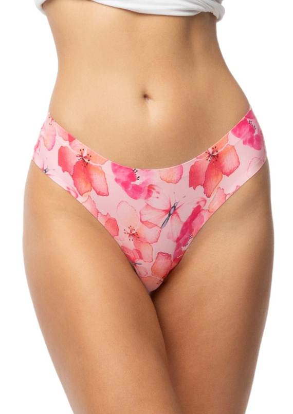 Chiloți brazilieni Julimex Mallow Simple Brasil florali fără cusături INVISIBLE LINE