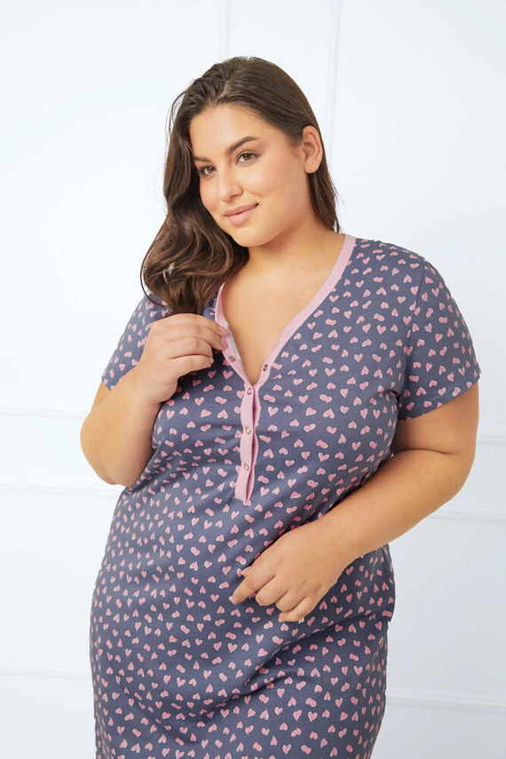 Tiana cămașă de noapte și cămașă de alăptare, cu mânecă scurtă Italian Fashion - print