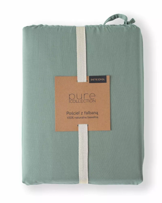 Pure 23 Lenjerie de pat din bumbac monocolor Detexpol mint