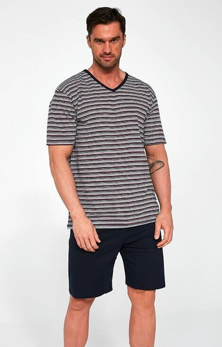 330/41 Pijamale bărbați cu mâneci scurte, pantaloni scurți Cornette, gri melange