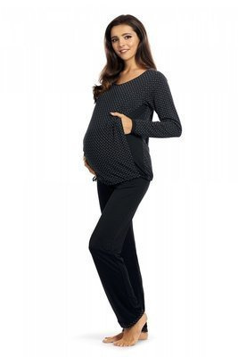 3107 Pijama pentru gravide și alăptare Lupoline negru