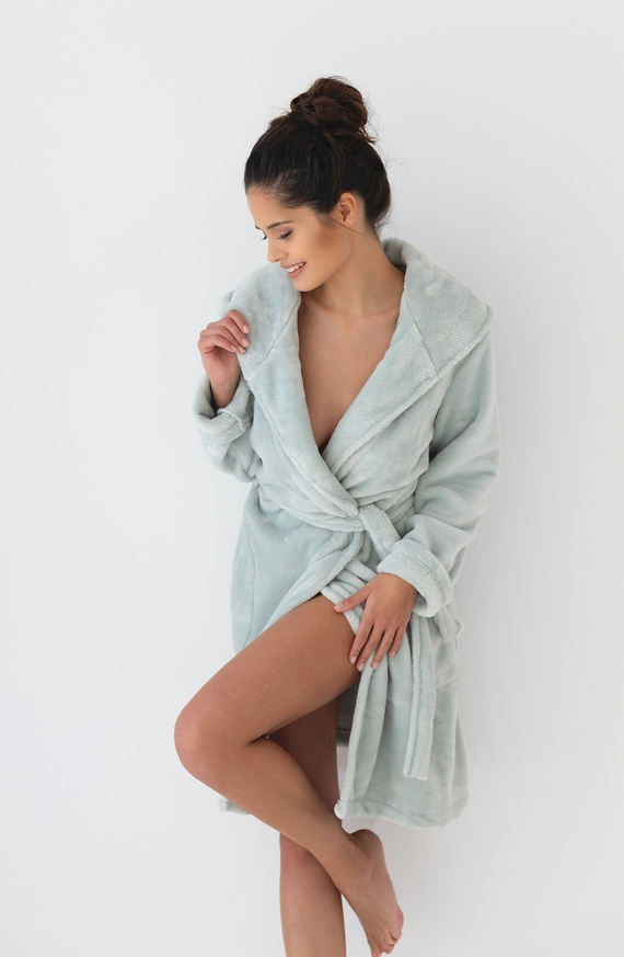 Sensis Garden Halat de baie pentru femei - albastru mazăre