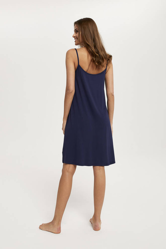 Song Cămașă de noapte pentru femei, cu curea îngustă Italian Fashion - albastru marin